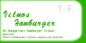 vilmos hamburger business card